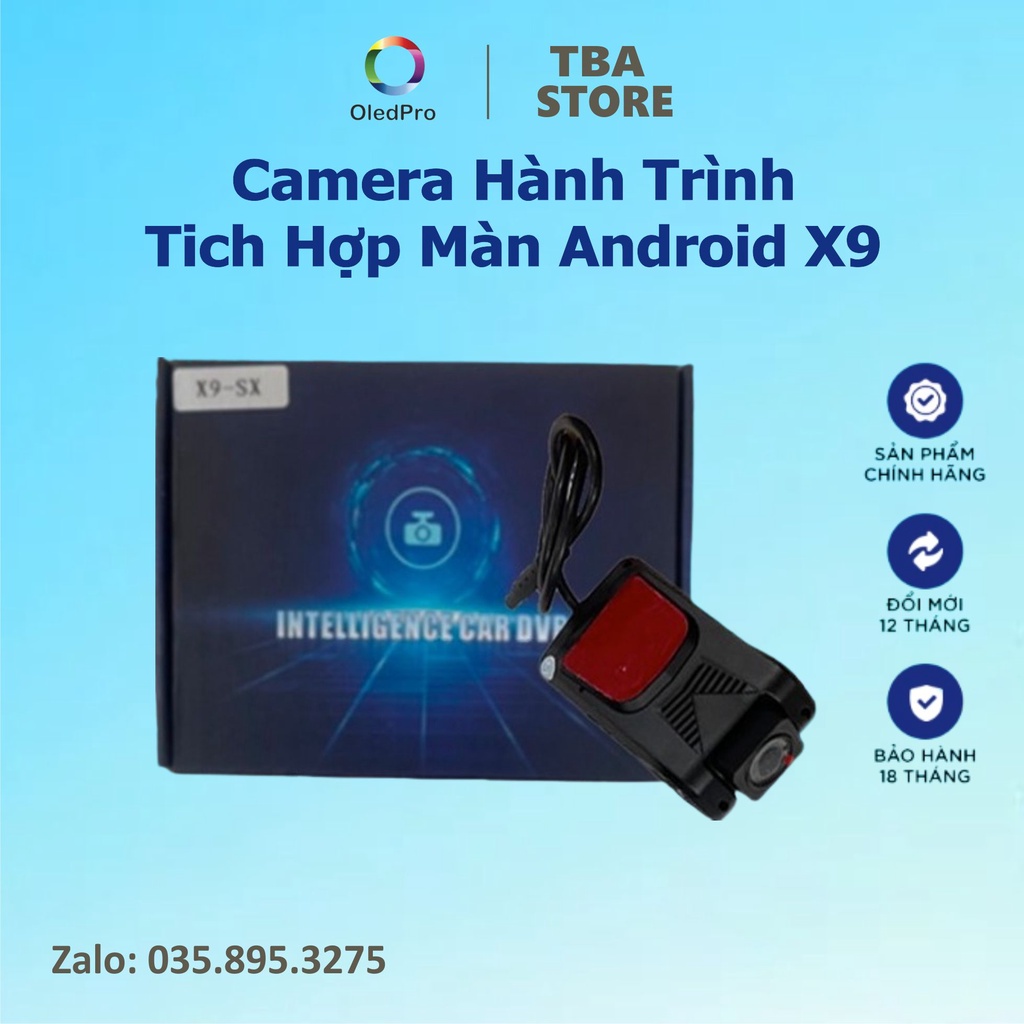 Camera Hành Trình Tich Hợp Màn Android X9 cắm cổng USB FULL HD 1080p bảo hành 12 tháng