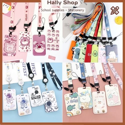 Dây đeo thẻ học sinh, bảng tên dành cho sinh viên nhiều mẫu hoạt hình hoạ tiết dễ thương cute - Hally shop