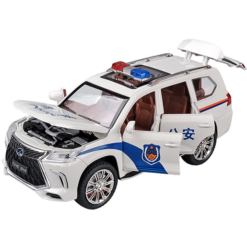 Mô Hình Xe Cảnh Sát Lexus LX570 Bằng Hợp Kim Có Đèn Và Âm Thanh Tỉ Lệ 1: 24
