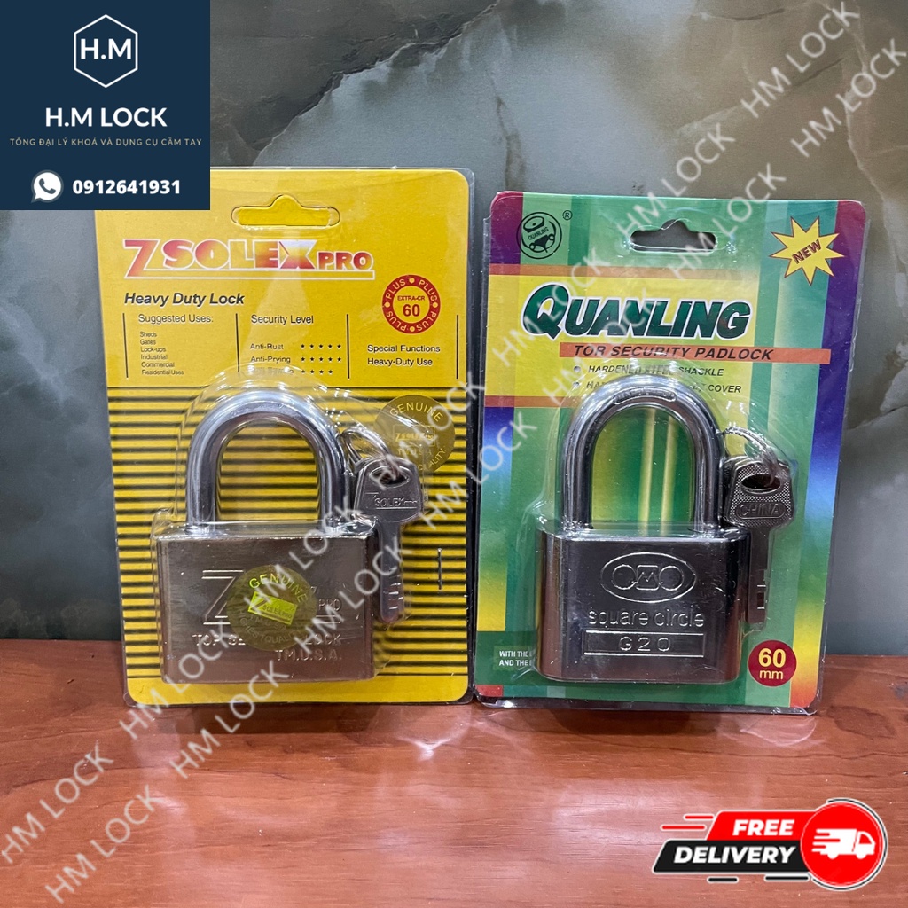 Ổ KHÓA CHỐNG TRỘM SIZE 60MM - THÉP CR-V SIÊU CỨNG, KHÔNG GỈ CAO CẤP - HM LOCK