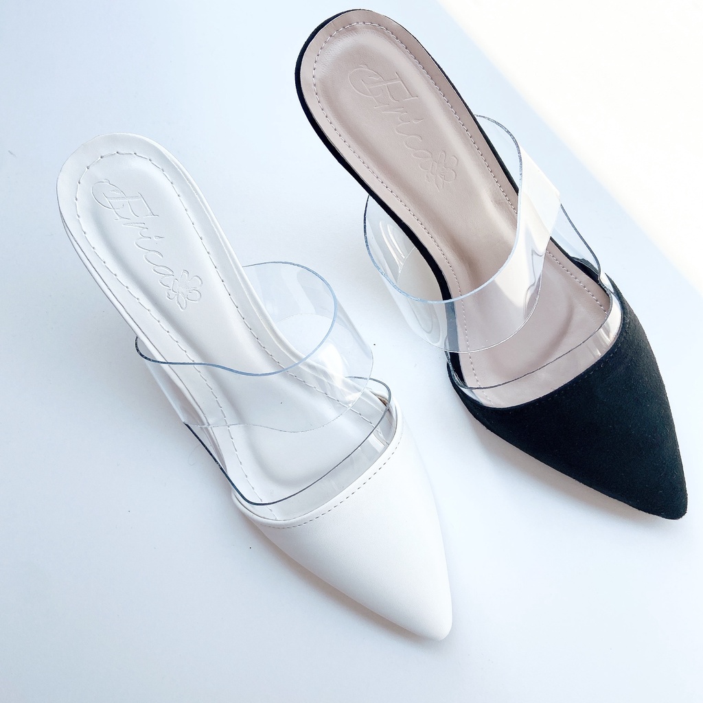 Sục nữ cao gót da mũi nhọn gót nhọn 7 phân cao cấp - Dazzling shoes Da800