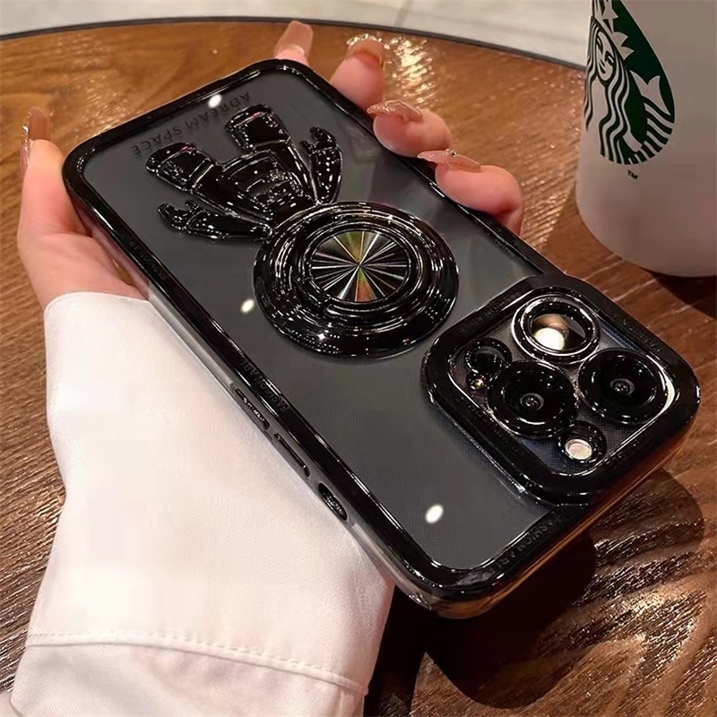 Ốp Điện Thoại Họa Tiết Phi Hành Gia Hoạt Hình Gắn Giá Đỡ Cho iPhone 14 13 12 11 Pro Max