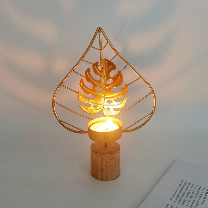 Giá Đỡ Nến Hình Chiếc Lá Bằng Sắt Lãng Mạn Trang Trí Bàn Ăn / Tiệc Cưới / Nhà Bếp