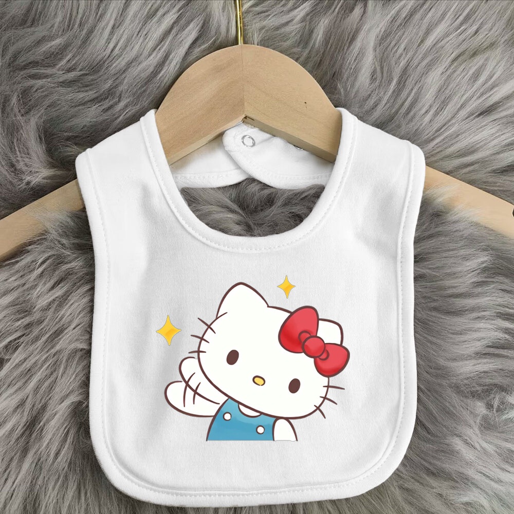 Hello kitty Yếm Ăn cotton In Hình Mèo kitty Đáng Yêu Cho Bé