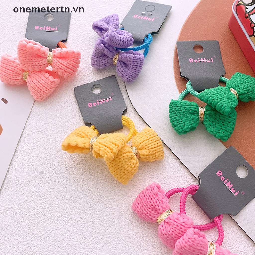 Dây Cột Tóc Cao Su Đan Len Nhiều Màu Sắc Kiểu Công Chúa Hàn Quốc Dễ Thương Thời Trang Mùa Thu Cho Bé Gái