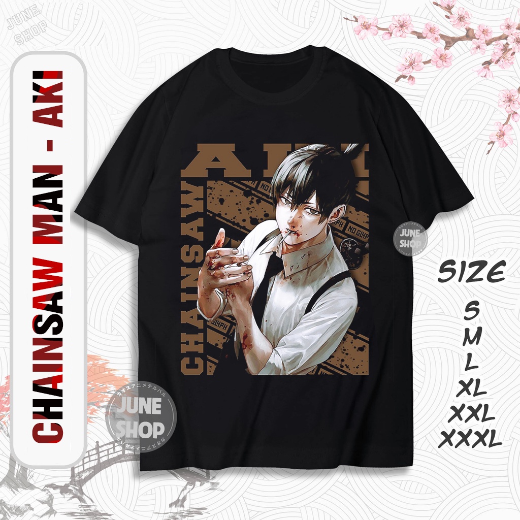 Áo Chainsaw Man - Áo thun Anime in hình Power, Makima, Denji, Aki, Pochita chất cotton 4 chiều đẹp mát