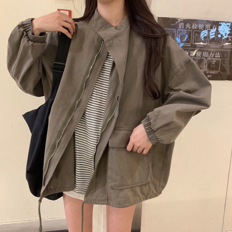 Áo Khoác Bóng Chày Tay Dài Phong Cách Hàn Quốc Cho Nữ
