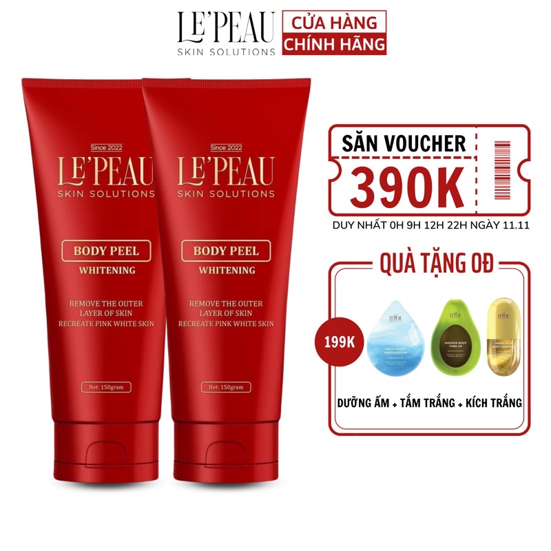 Peel da body toàn thân retinol Lepeau, kem peel body trắng sáng hết thâm sạm sau 7 ngày 150ml