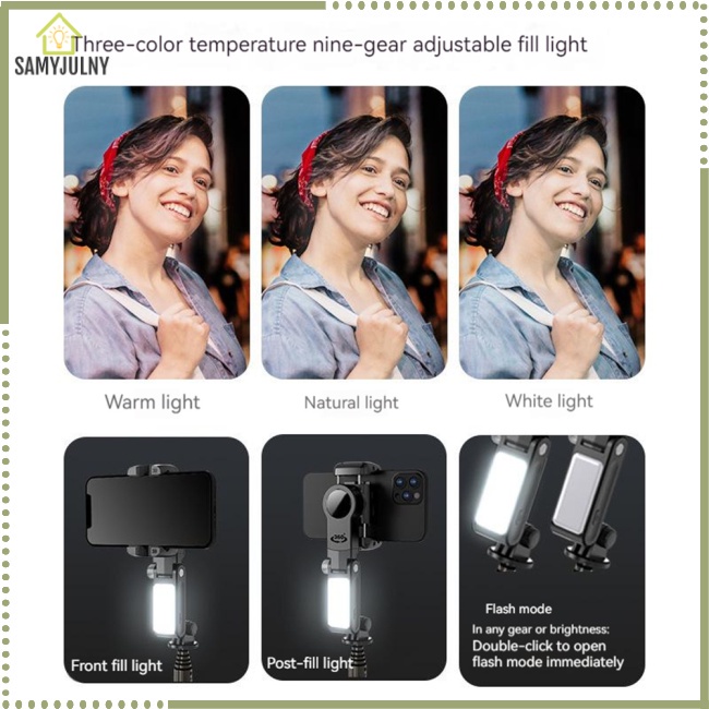 Gậy Selfie Cầm Tay Chống Rung Lắc Có Đèn Cho Điện Thoại SAM Q18