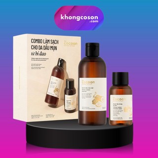 COMBO Làm Sạch Cho Da Dầu Mụn Từ Bí Đao Cocoon: 1 Gel rửa mặt 310ml + 1 Nước tẩy trang 140ml - Khongcoson
