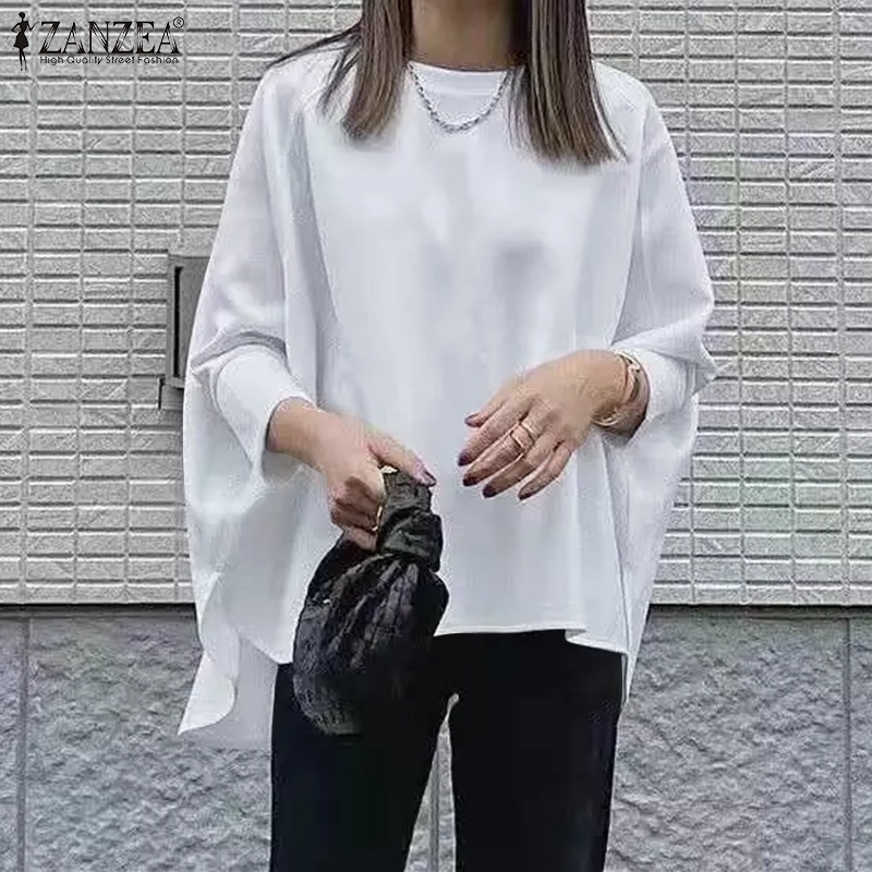 Áo cánh dơi ZANZEA cổ tròn phong cách Hàn Quốc cho nữ