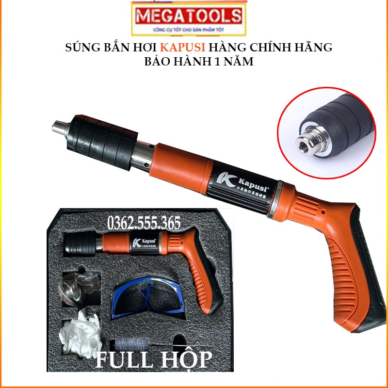 Súng bắn đinh KAPUSI chính hãng,bắn bê tông ty trần thạch cao,tôn,sắt, thép( Tặng kèm theo 10 đinh hạt nổ )