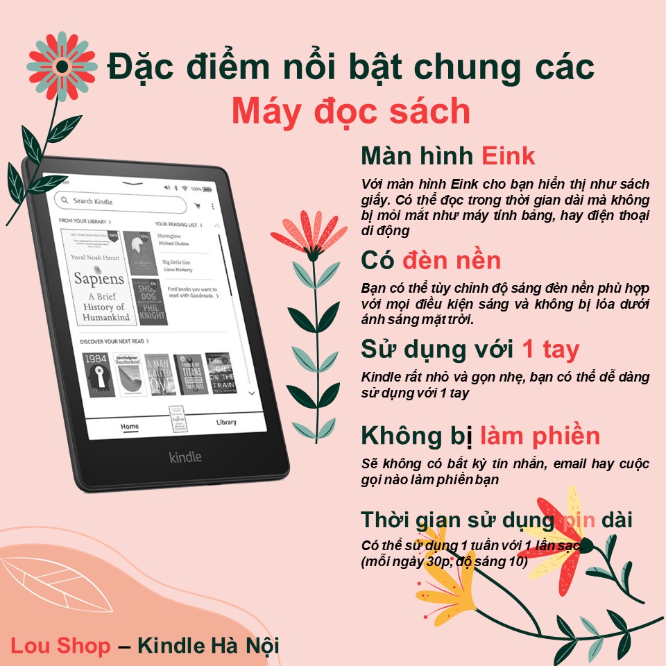 Máy đọc sách Kindle Paperwhite 5 (11th) Kindle PPW5, màn hình eink, 6,8 inch 300PPI, Darkmode, chống nước | BigBuy360 - bigbuy360.vn