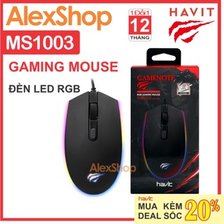 Chuột gaming havit ms1003 đèn rgb - chính hãng bảo hành 1 đổi 1 12 tháng