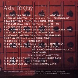 Đĩa cd 107. asia tứ quý