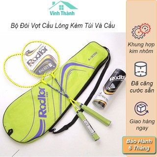 [Tặng 6 Quả Cầu] Vợt Cầu Lông Roadler Khung Hợp Kim. Bộ 2 Vợt Cầu Lông Thi Đầu Kèm Cầu