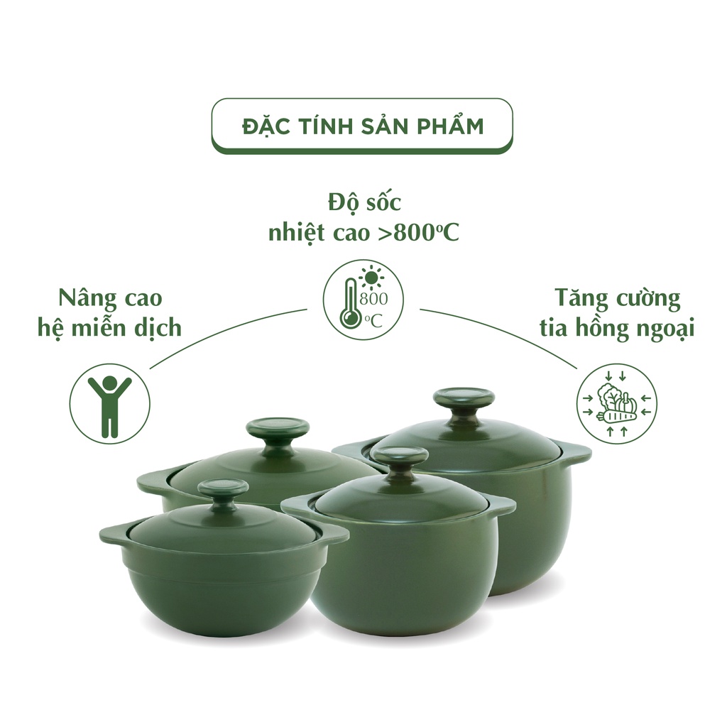 Bộ 4 NồI Sứ Dưỡng Sinh Minh Long (0.35L, 0.4L, 0.55L, 0.85L)