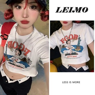 Áo croptop Tay Ngắn Thiết Kế Mới Thời Trang Mùa Hè Theo Phong Cách Mỹ Cho Nữ
