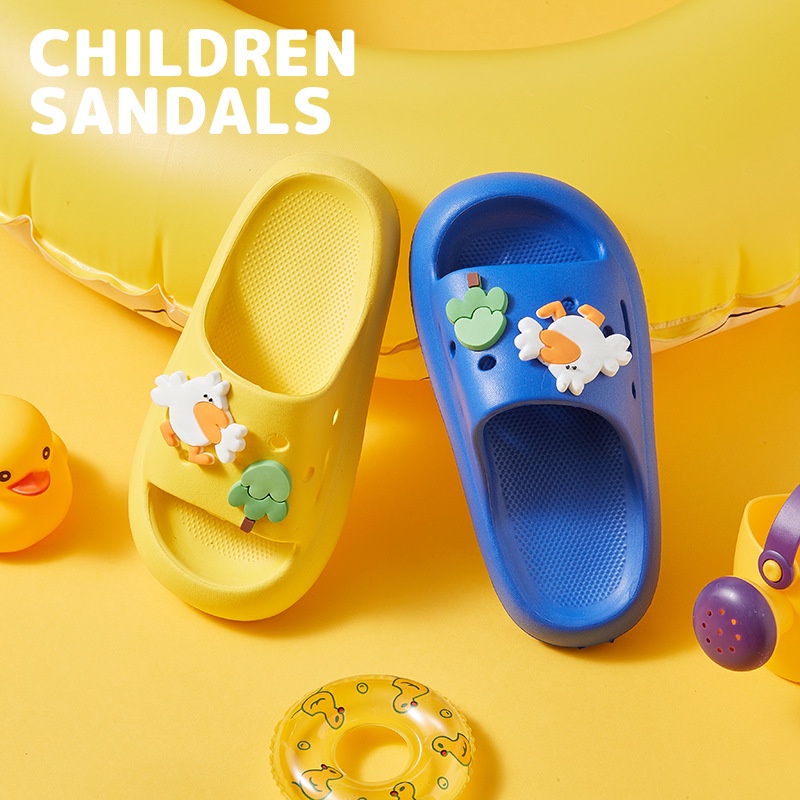 Dép Nhựa EVA Đế Mềm Chống Trượt Họa Tiết Hoạt Hình Dễ Thương Cho Bé