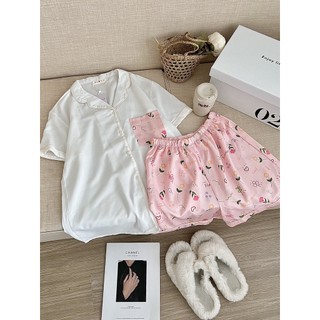 Đồ ngủ pyjama lụa mango cao cấp in hình dễ thương