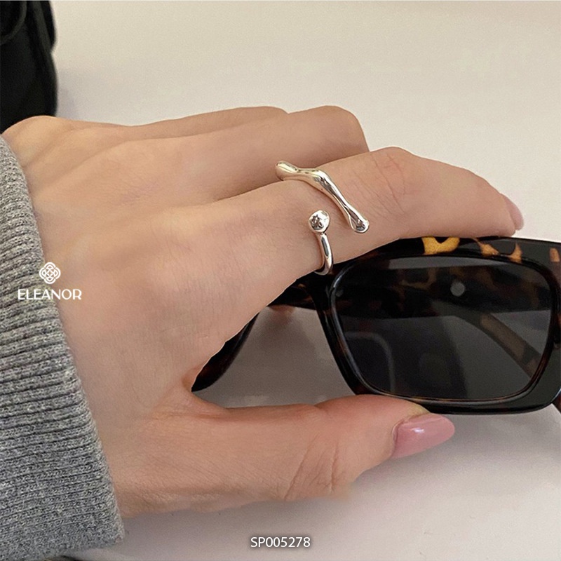 Nhẫn nữ hở bạc 925 Eleanor Accessories viền cong phụ kiện trang sức phong cách basic 5278