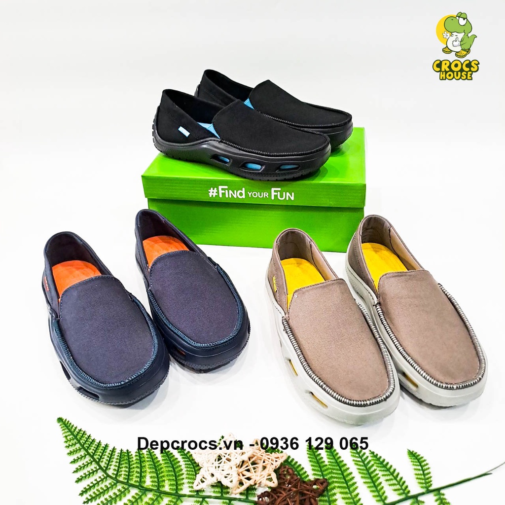 Giày cross men tideline canvas siêu êm nhẹ , giày lười nam vải bố đế nhựa êm chống trơn trượt - Nhà Cá Sấu