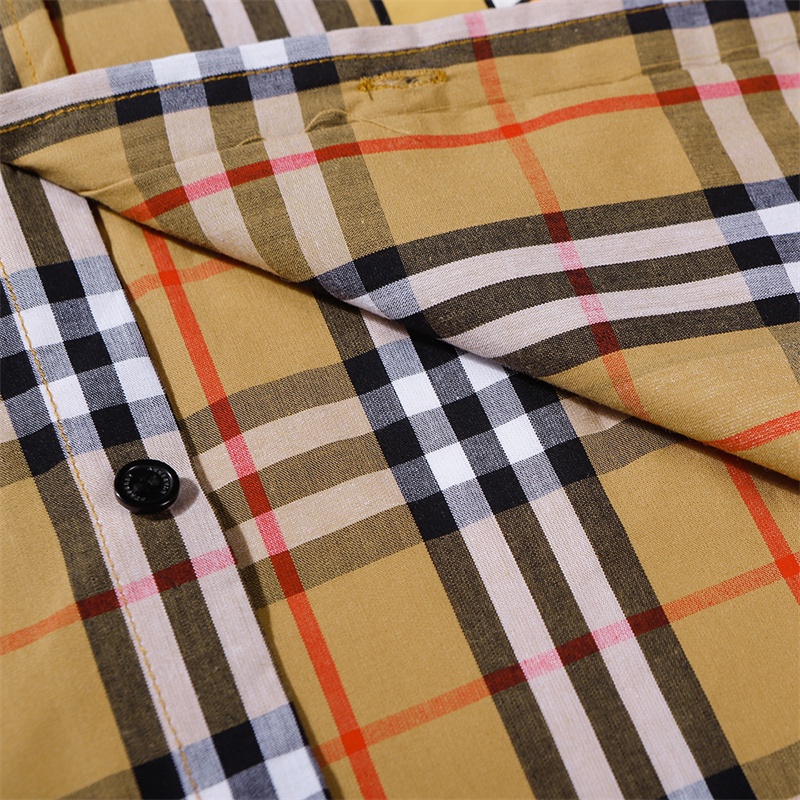 BURBERRY Áo sơ mi nam tay ngắn họa tiết caro thời trang