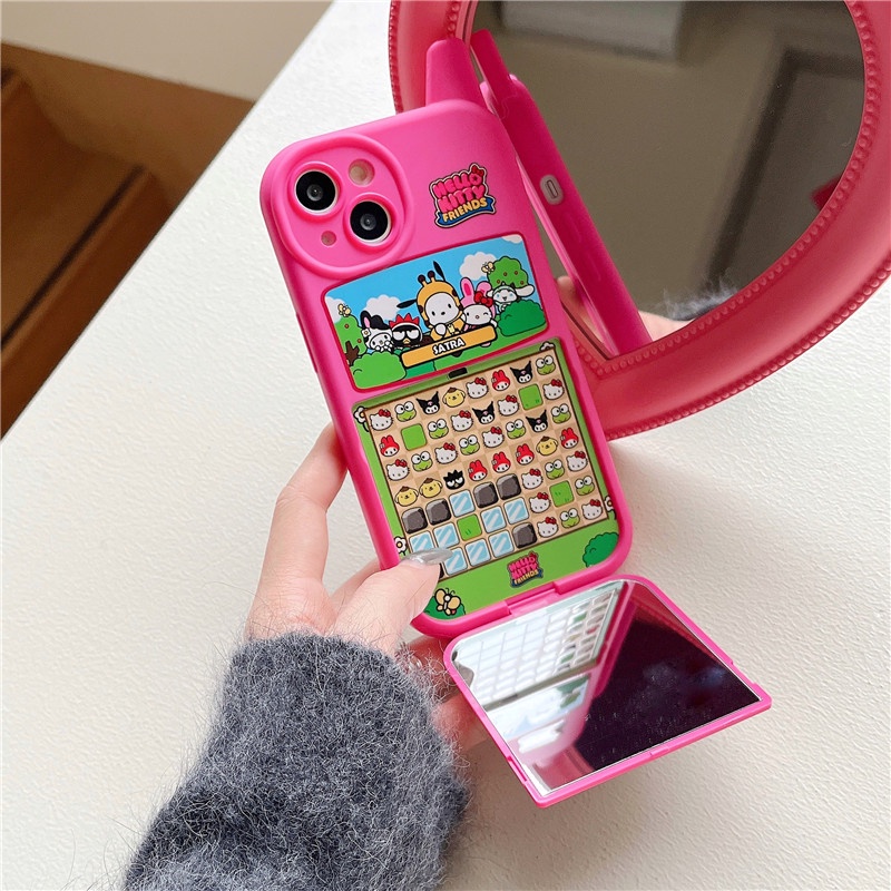 NOKIA Ốp Điện Thoại Mềm Nắp Lật Mặt Gương In Hình Trò Chơi Sanrio Friend Dễ Thương Cho iPhone 14 13 12 11 Pro Max 14promax