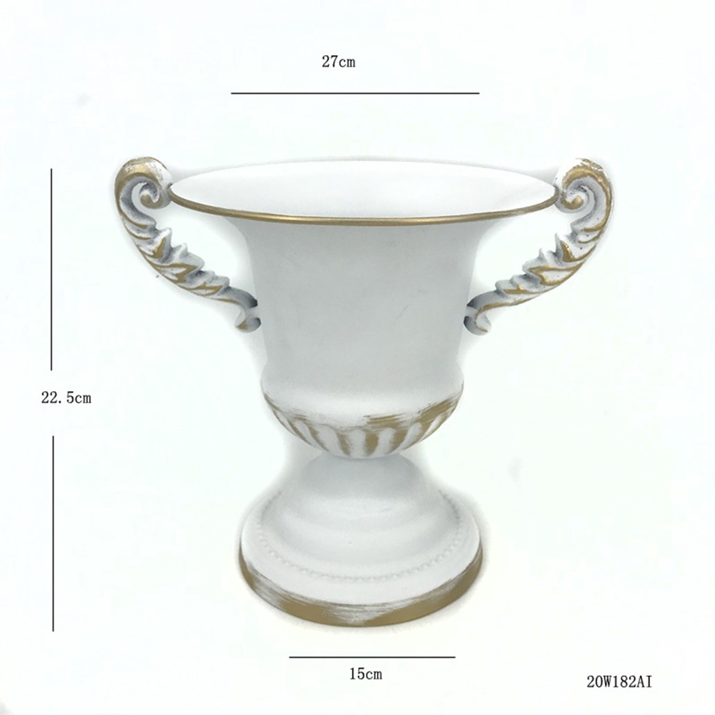 Bình hoa Kesoto bằng sắt màu trắng trang trí bàn ăn/ văn phòng