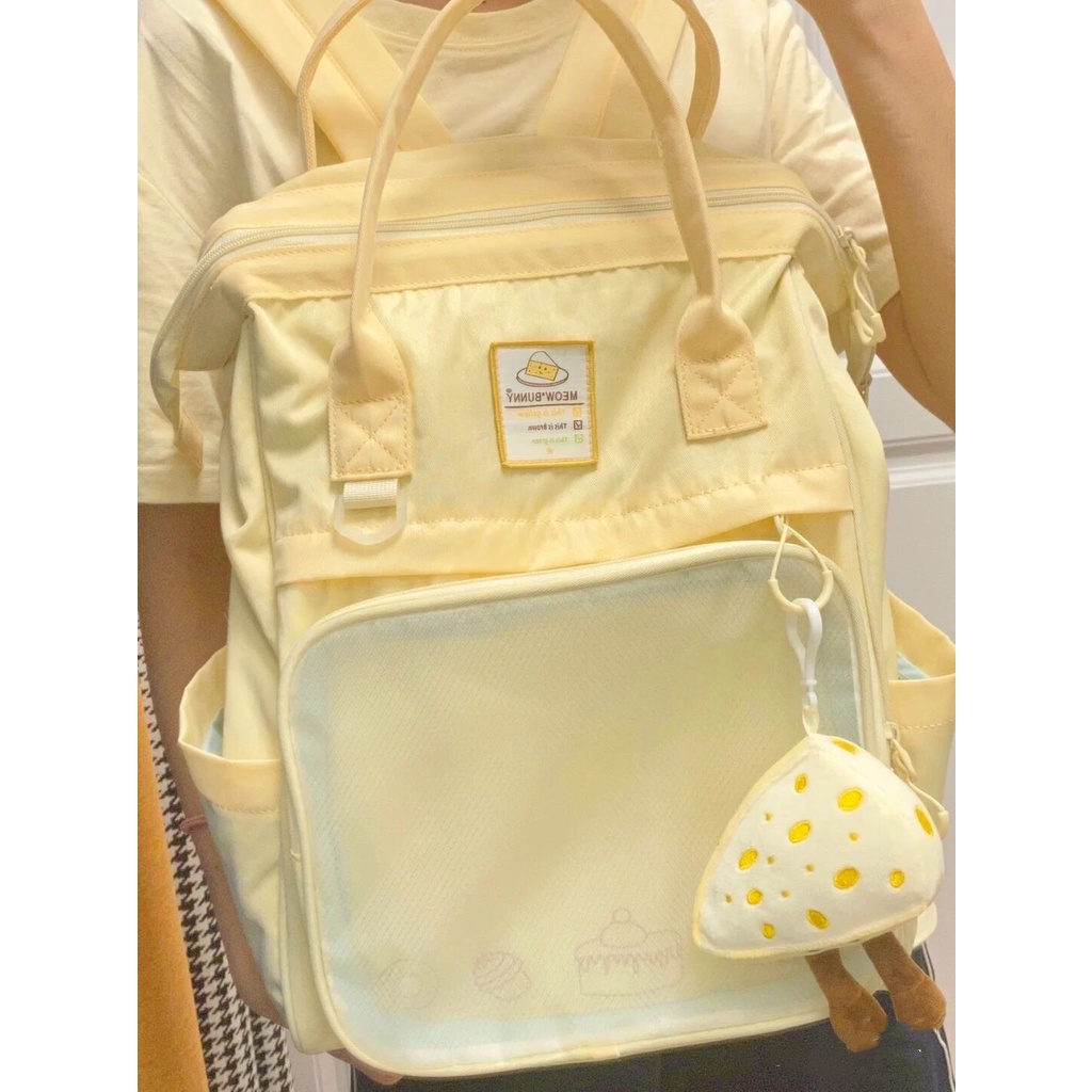 🎈🎈Ba lô máy tính Ba lô công suất lớn Ba lo Đi Học Cỡ Lớn Hình Phô Mai Dễ Thương Cho Nữ Ba lô dễ thương Ba lô phô mai Ba lô đơn giản