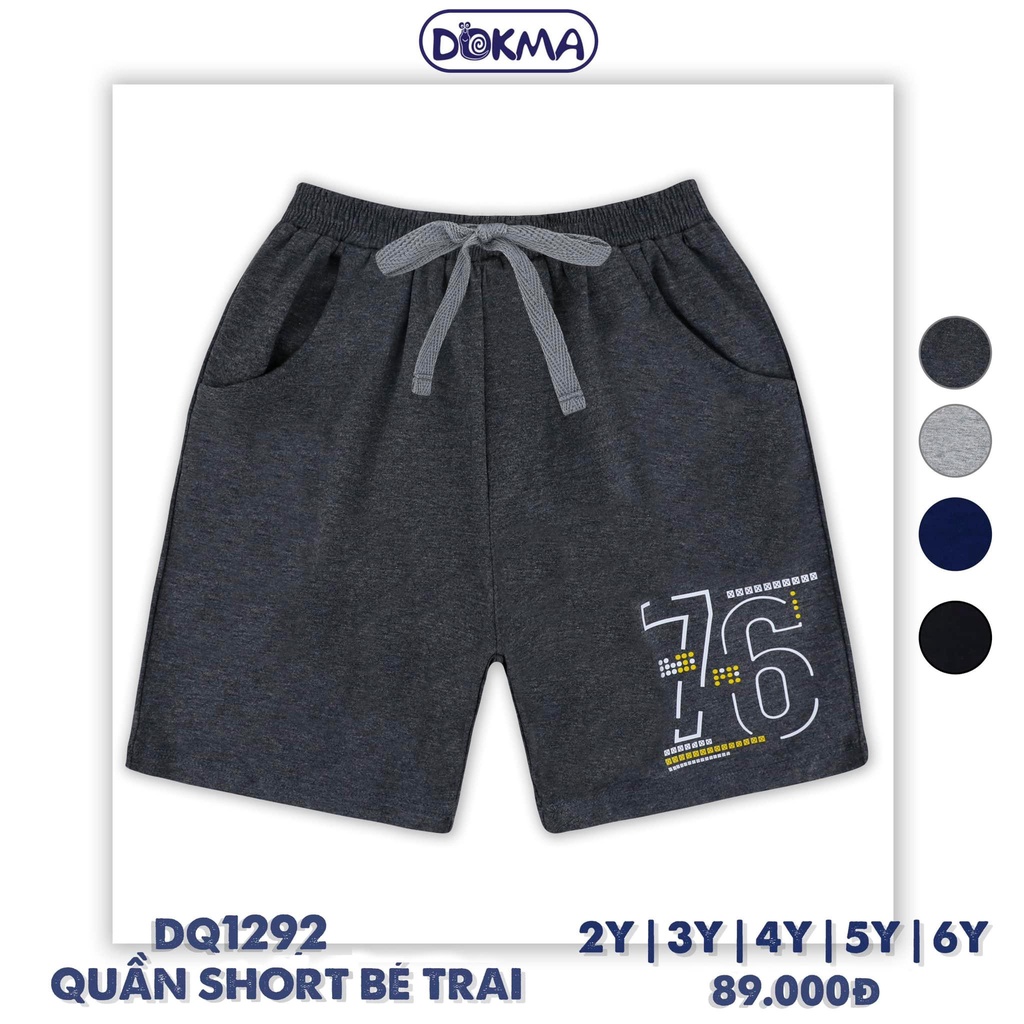 Quần đùi, quần short bé trai cotton Dokma DQ956S size 2-6Y