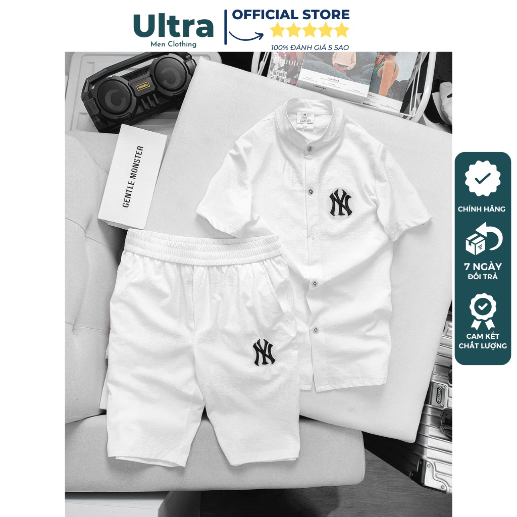 Bộ hè nam sơ mi lịch sự Hàng Cao Cấp Ultra Men UM11 Bộ quần áo nam mùa hè mặc nhà cộc tay chất mát hàng xịn đẹp 2023