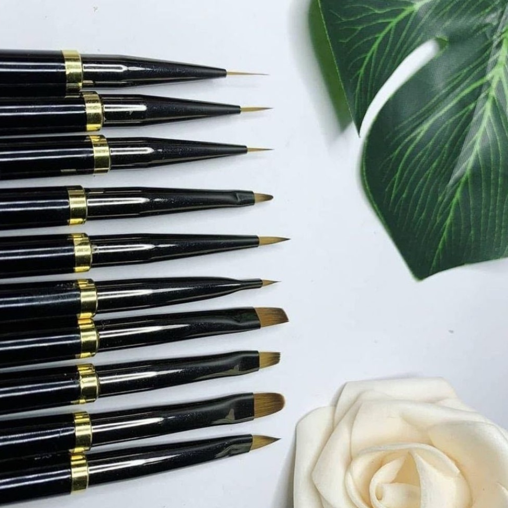 Cọ vẽ nail trang trí móng tay , Bộ cọ LAWEI nhật bản 10 cây vẽ hoa đắp gel ,nét ,tròn bản