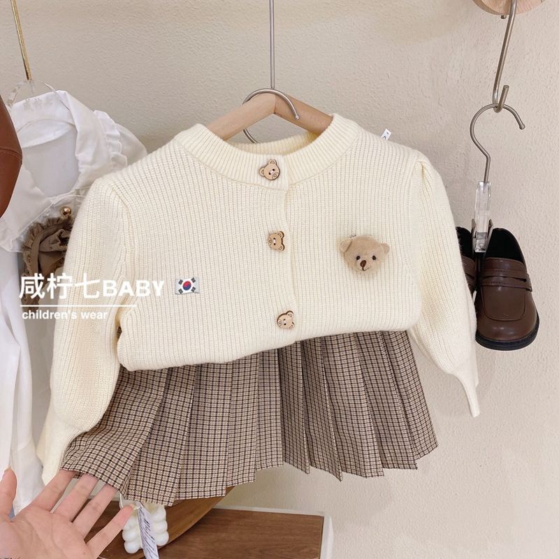 Áo Khoác Len Cardigan Thời Trang Xuân Thu Mới 2022 Cho Bé Gái