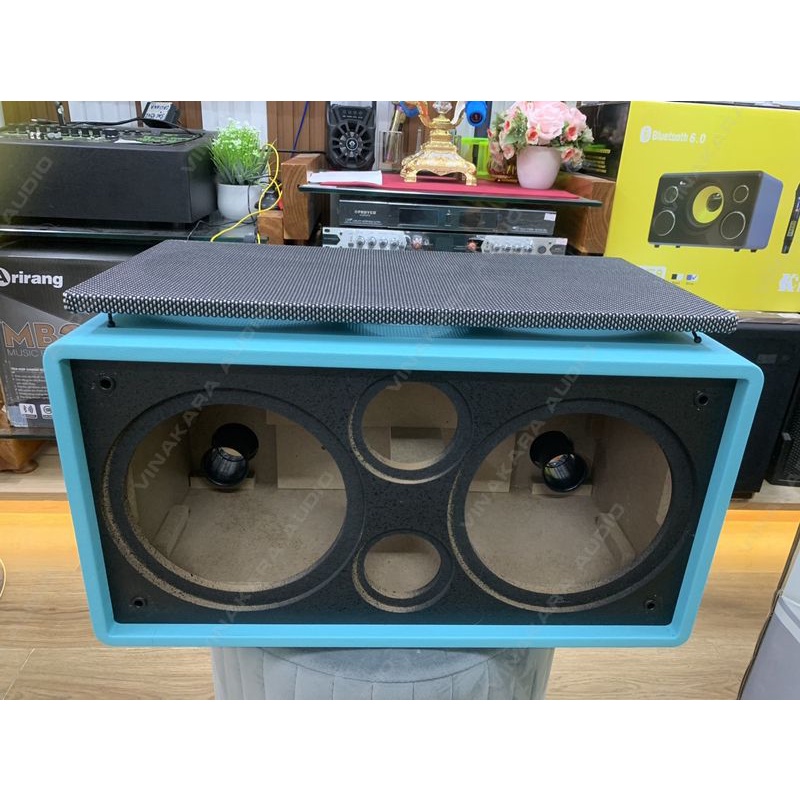 Vỏ thùng loa kéo xách tay 2 tấc đôi K10, loại đẹp, chất lượng, màu ngẫu nhiên + kèm tay xách, KT:56X27X27CM