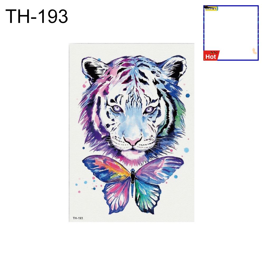 Hình Xăm Dán Tạm Thời Chống Thấm Nước Hình Con Hổ Cá Tính