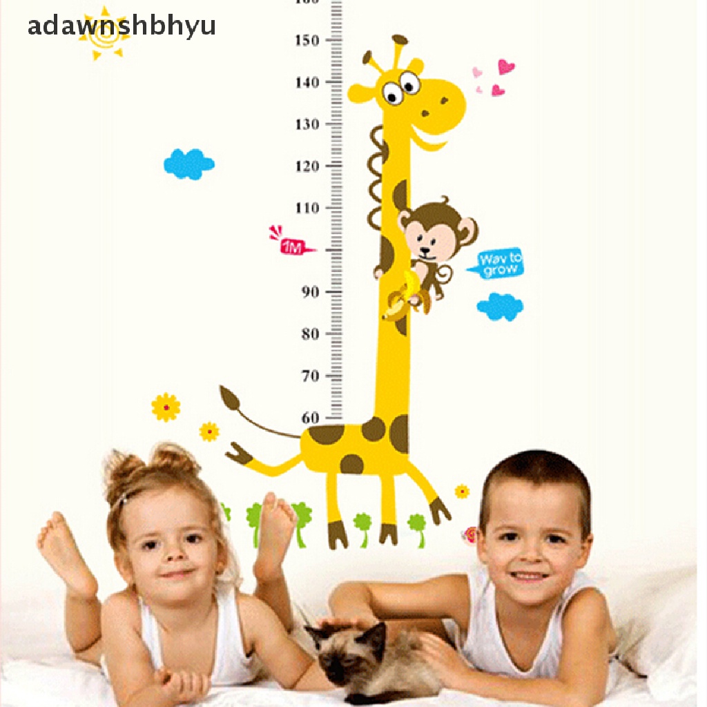 1 X Giấy Dán Tường Đo Chiều Cao Cho Bé Hình Khỉ Và Hươu Cao Cổ Dễ Thương