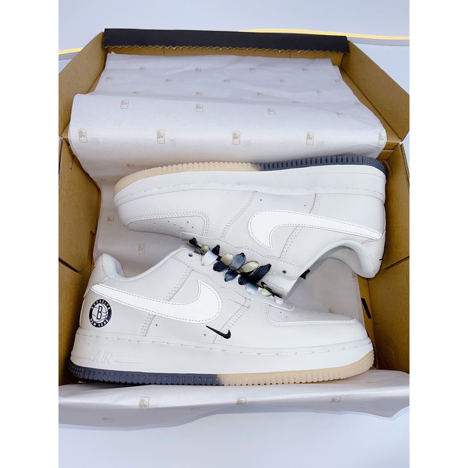 Giày_Nike Air Force 1 Low " Brooklyn " Sail Black , Giày AF1 âm dương chuẩn 1:1 Full Box&Bill