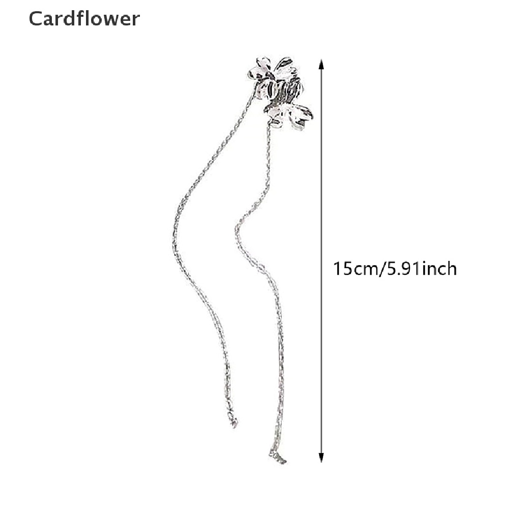 1 Khuyên Kẹp Vành Tai Dáng Dài Hình Hoa Màu Bạc Thời Trang Cho Nữ