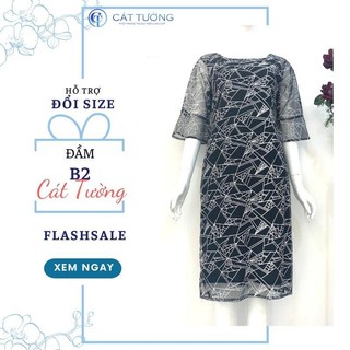 Đầm kiểu nữ màu đen cao cấp sang trọng tặng bà, tặng mẹ Đầm B2 - Thời trang Cát Tường
