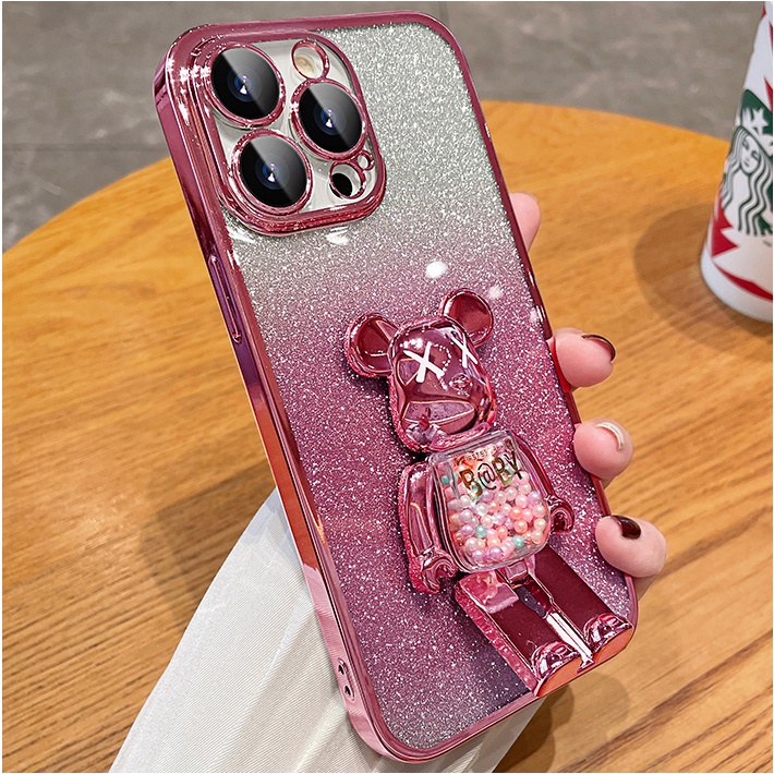 Ốp Điện Thoại Màu Gradient Lấp Lánh Có Ngăn Đựng Thẻ Cho IPhone 14 13 Pro Max 12 11 Pro Max XS Max XR X XS 7Plus 8Plus