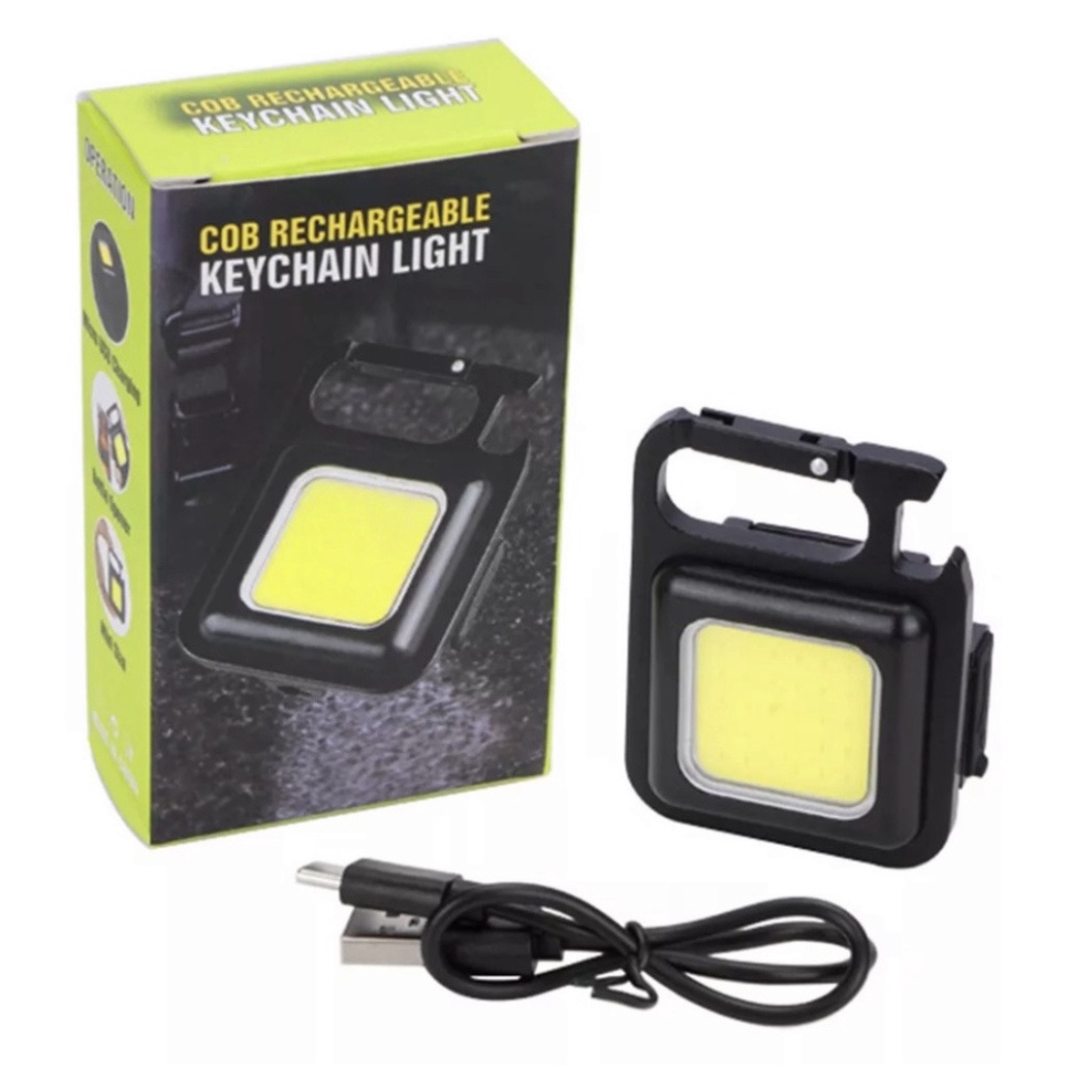 Đèn pin móc khóa mini 5 chế độ, đèn led COB siêu sáng 5in1, mở lắp bia, sạc pin USB tiện dụng, bảo hành 12 tháng
