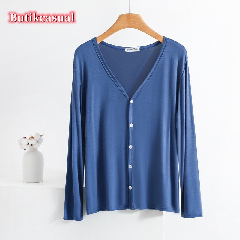 Áo Sơ Mi cardigan Mỏng Tay Dài Dáng Rộng Thời Trang Xuân Hè 2023 Cho Nữ