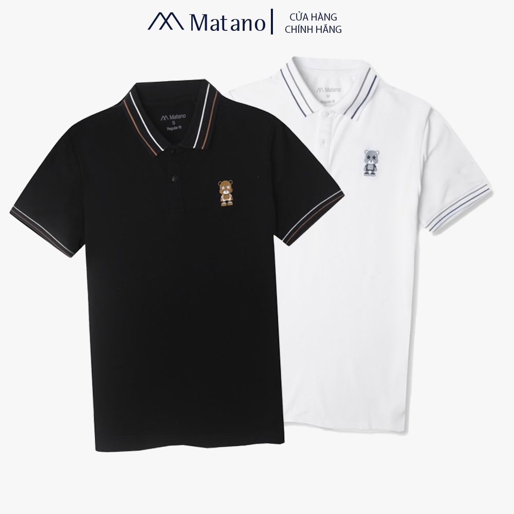 Áo PoLo Nam Regular Thêu MATANO PO069 Basic, vải cotton dày dặn, thoáng khí, thấm mồ hôi, trẻ trung