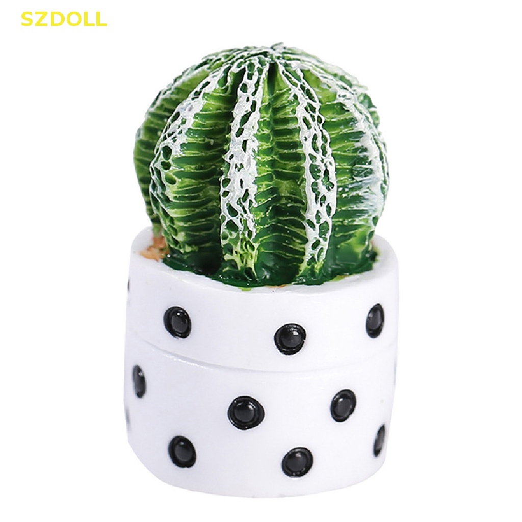 Set 1 / 4 Chậu Cây Mọng Nước Mini Tỉ Lệ 1: 12 Trang Trí Tiểu Cảnh / Nhà Búp Bê