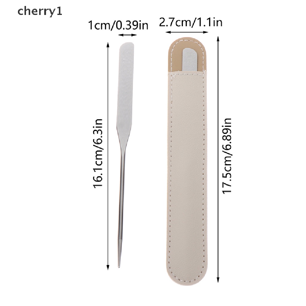 Set 1 Dụng Cụ Trang Điểm Hai Đầu Bằng Thép Không Gỉ Kèm Túi Đựng PU