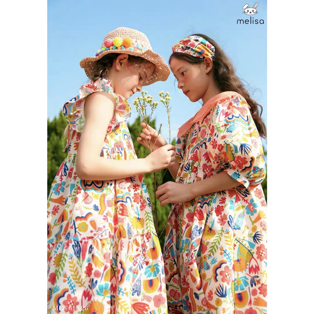 Đầm bé gái, đâm hoa nhí cho bé gái, đầm babydoll sang chảnh 014091