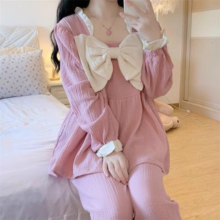 Bộ ngủ phối nơ tiểu thư cao cấp