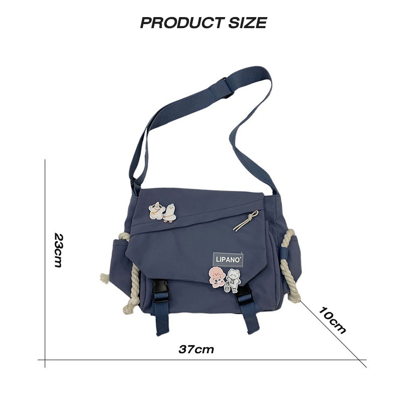 CHIC JOY Túi Đeo Chéo Cỡ Lớn Phong Cách retro Nhật Bản Cho Nam