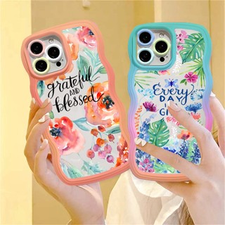 VIVO Y21D Y27 Y36 Y02T Y02S V25E Y16 Y22 Y35 Y21T Y21S Y33S Y12 Y15 Y17 Y11 Y12S Y12A Y15S Y15A Y20S Y91C Y19 Y30 Y50 Màu Nước Hoa Và Cây Viền Sóng Vỏ Điện Thoại TPU